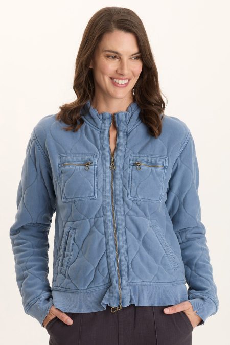 Osment Plush Quilted 4-Pocket Bomber Jacket